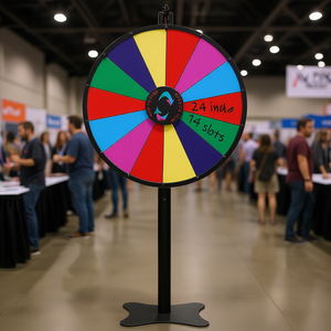 Roue de loterie effaçable à sec Spin Master de 24 pouces, 14 emplacements, sur pied ou sur table, pour fêtes, salons professionnels et jeux - Product Image 2