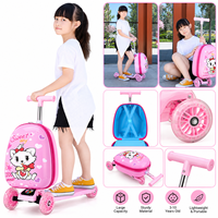 Valise de skateboard pour enfants avec compartiment à bagages de 15 pouces à motif de dessin animé, une voiture jouet à conduire