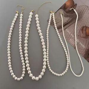 שרשרת פניני מים מתוקים טבעיים אלגנטיים 6 מ\"מ עם סוגר נירוסטה - תכשיט מתנה יוניסקס - Product Image 1