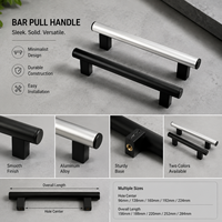 Poignée de traction double matériau en aluminium brossé avec capuchon plat en nylon renforcé pour centre d'usinage CNC industriel