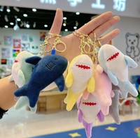 Mini peluche doux requin en peluche porte-clés jouets requin sac breloque remplisseurs océan Animal jouet porte-clés poupée