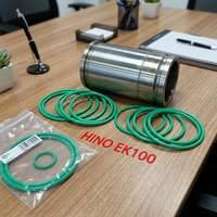 Nouveau kit professionnel de joints d'étanchéité en caoutchouc vert pour chemise de cylindre de moteur diesel HINO EK100, testé sur camion