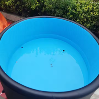 Baignoire Gonflable en PVC Portable 200x200x80cm de Conception Moderne pour 2 à 4 Personnes, Récupération d'Athlètes, Sports de Plein Air, Piscine SPA