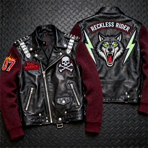 ז 'קט עור אמיתי באיכות גבוהה לגברים leterman מותאם אישית pu עור רוכסן מותאם אישית pu מעור רוכסן רכיבה על אופניים - Product Image 3