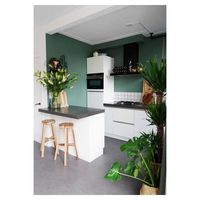 Meuble de cuisine moderne Shaker en bois massif et placage de contreplaqué avec évier et crédence, écologique, personnalisable, design modulaire