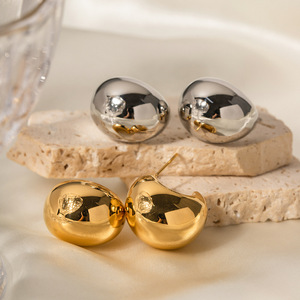 <b>Cuff</b> <b>Earrings</b> Geometric Semi Circular 18k Gold Stainless Steel Fashion Jewelry - Product Image 4