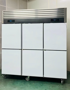 Congélateur vertical commercial à 6 portes en acier inoxydable, double température, pour la cuisine des restaurants, stockage des aliments - Product Image 5