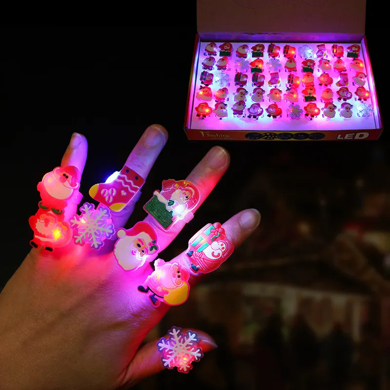 Christmas Small Gifts Finger Lights Led Luminous Christmas Flashing Finger Lights Ring Toy Wholesale