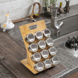 Ownswing 4-Tier bambù magnetico portaspezie pieghevole cucina stagionatura Organizer supporto <span class=keywords><strong>legno</strong></span> dalla fabbrica all'ingrosso - Product Image 4