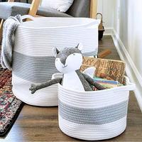 Panier de rangement élégant et moderne pour la chambre d'enfant - Panier à linge en corde tressée pour vêtements sales et jouets pour bébés