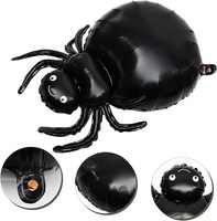 Ballon en aluminium araignée noire mignonne pour Halloween, ballon de fête métallique pour décorations effrayantes de la fête d'Halloween