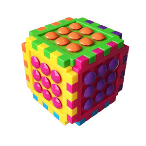 Interlocking Cube <b>Blocks</b> Large Mushroom Pegs Educational Toy For Children 4-6 Years Old Multicolor <b>Building</b> <b>Block</b> <b>Set</b> - Product Image 5