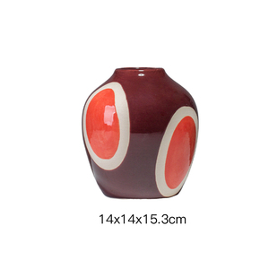 Design di lusso in ceramica marrone e arancione <span class=keywords><strong>vaso</strong></span> colorato fiore fresco per la decorazione della casa - Product Image 6