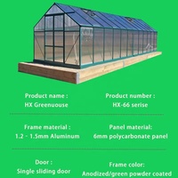 Serre de jardin économique en aluminium et polycarbonate avec tunnel en verre, design moderne, anti-rongeurs, pour usage domestique