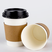 Manchon de tasse à café en papier résistant à la chaleur, double couche isolante, jetable, pour boissons chaudes, emballage protecteur