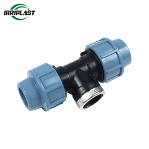 Polypropylene Pipe Agriculture 90 Degree Compression Fitting Female Tee For Irrigation