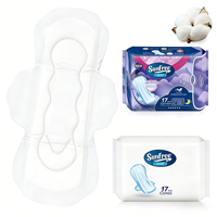Serviettes hygiéniques jetables Sunfree ultra-fines avec ailettes, anioniques, super absorbantes, en pur coton, anti-fuites, pas chères, pour femmes