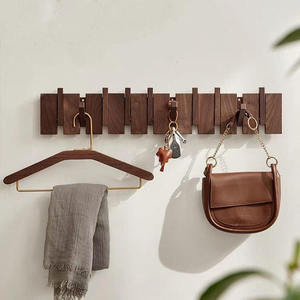 Porte-clés <span class=keywords><strong>mural</strong></span> rabattable à 8 crochets pour entrée, salon, chambre – Design à suspendre sur la porte ou comme porte-manteau style piano - Product Image 6