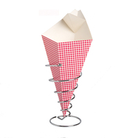 Cono de Papel Recubierto de 15 cm para Pollo Frito, Pizza y Papas Fritas para Uso Industrial en Alimentos, Empacado en Cajas