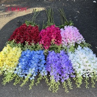 DC126 Fleurs artificielles les plus vendues, grandes fleurs artificielles réalistes de 120 cm, delphinium rose, bleu, blanc, fleurs artificielles pour mariage, vente en gros