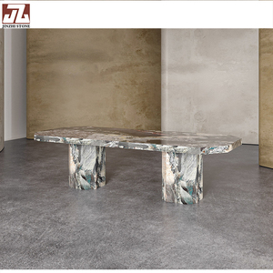 Piano di Lavoro in Quarzite Pandora Lucidata su Misura per Casa e Ufficio, Tavolo Moderno in Marmo per Sala da Pranzo - Product Image 1