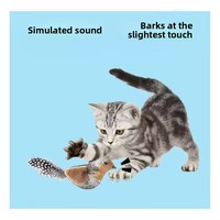 Juguete Interactivo para Gatos con Sonido Realista de Pájaro, Varita con Pluma para Gatos de Interior