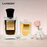 Flacon de parfum carré en verre de luxe 50ml 100ml avec boîte cadeau personnalisée et bouchon haut de gamme |   Ensemble de flacons vaporisateurs de parfum vides