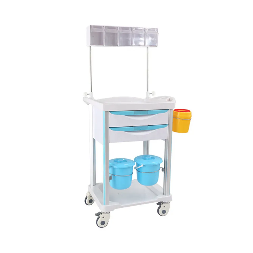 2024 Hospital Medical Anesthesia Cart ABS Treatment Trolley Cart Manufacturer with Drawers