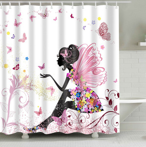 Gold Hotel Bathroom Curtains Drapes <strong>Roller</strong> <strong>Blinds</strong> 3D Flower Design <strong>Shower</strong> Curtain Eco-Friendly Custom Polyester 180*180CM - Product Image 1