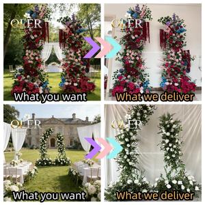 Arche de mariage artificielle en soie personnalisée en usine avec pétales de rose - Décoration écologique pour événements intérieurs/extérieurs - Product Image 4