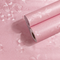 Classique Pivoine Rose Fleur Floral En Soie Unie Texture Papier Peint Rouleaux De Papier Peint Auto-Adhésif PVC Papier Peint