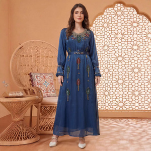 Wholesale Factory Supply PROMISTAR Vintage Style Indian Dubai Muslim <strong>Kurta</strong> / Kurti for <strong>Women</strong> Foil Print Quick Dry Loose Fit - Product Image 5