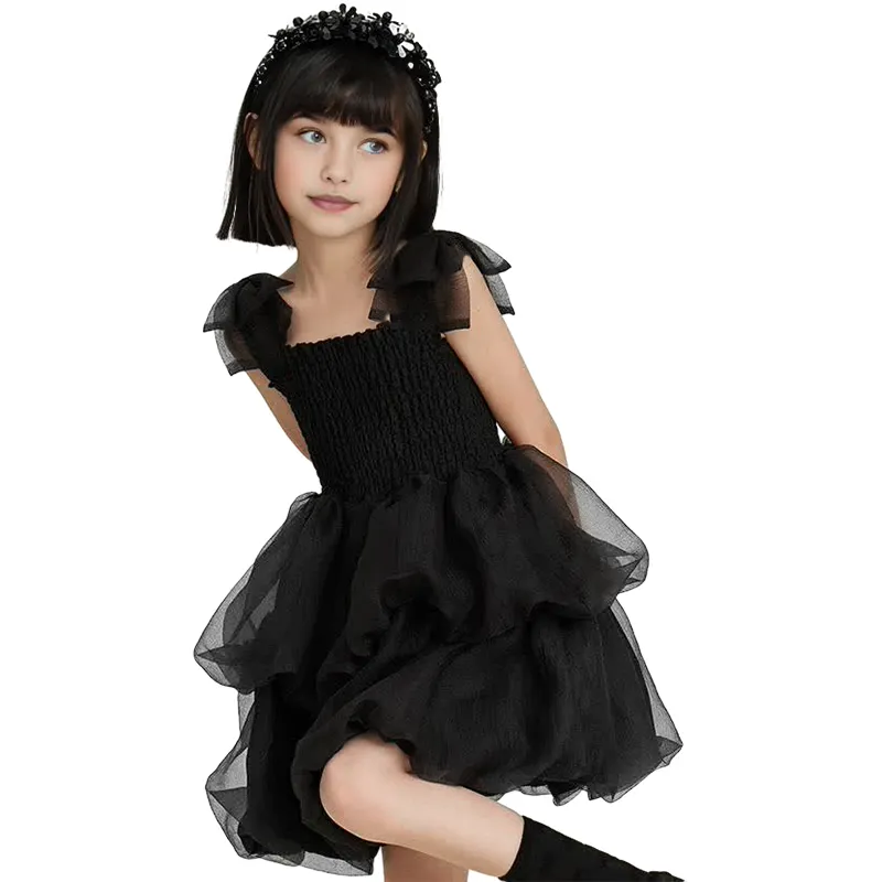 Children Girl Summer Kids Clothes Girls Sling Dress With 3D Bow Tulle Tutu dresses