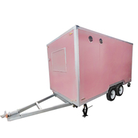 Vente à chaud de camions de restauration rapide chariot de vente mobile de nourriture fourgonnette de nourriture remorque rose