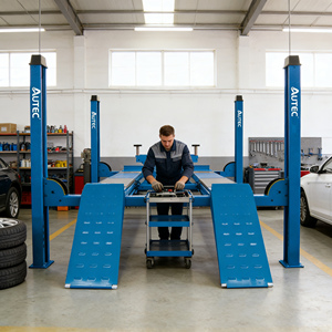 Elevador Hidráulico Automático de Cuatro Postes y Un Cilindro AUTEC, Capacidad de 5T, Elevación de 1.8-2m <span class=keywords><strong>para</strong></span> Autos y Motocicletas, Modelo Personalizable con Certificación CE - Product Image 4