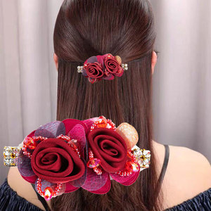 Alla moda e <span class=keywords><strong>Best</strong></span> seller eleganti grandi fermagli per capelli primaverili a fiori fatti a mano coreani per accessori per capelli da donna - Product Image 2