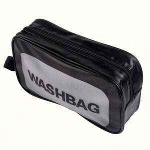 Bolsa de Maquillaje y Artículos de Aseo Transparente, Portátil, Moderna, de PVC+PU Esmerilado, con Serigrafía Personalizada, Impermeable, para Viaje - Product Image 6