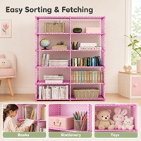 Étagère à livres multi-niveaux réglable sans perçage pour chambre d'enfant, style chinois traditionnel