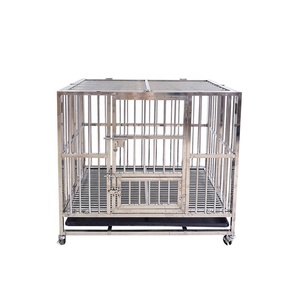 <strong>Stainless</strong> <strong>Steel</strong> <strong>Dog</strong> <strong>Cage</strong> <strong>Folding</strong> Thickened White Medium/Large <strong>Dog</strong> <strong>Kennel</strong> Wholesale Stock - Product Image 1