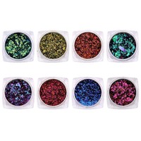 Poudre acrylique mica pour Nail Art, chrome, glace transparente, aurore irisée, aurore brillante, caméléon, poudre scintillante colorée