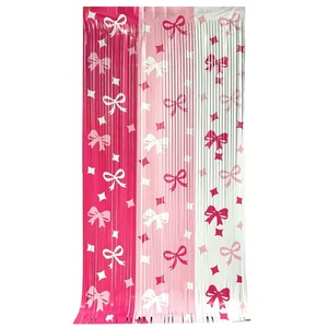 Bow <b>Decorations</b> for Party Sparkling Foil Fringe Bow Curtains | Bridal Shower Wedding Coquette Birthday Theme Party... - Product Image 1