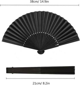 Petit Éventail à Main Pliant Chinois Japonais Vintage Éventail Pliant en Plastique Pour Décoration de Plage d'Été Fête de Mariage (Bleu Clair) - Product Image 3