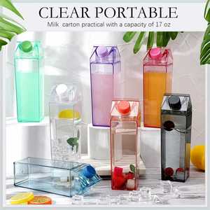 Custom Colorful 17Oz 34Ozplastic <b>Carton</b> <b>Water</b> <b>Bottles</b> Leakproof Square Portable <b>Milk</b> Box for Outdoor Sports Travel Camping - Product Image 6