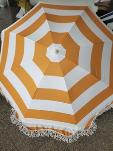 Toldo de lona de lujo Premium para playa, sombrilla portátil con marco de aluminio, con borlas - Product Image 4