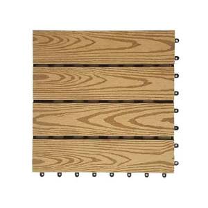 Piastrelle per pavimenti esterni per balcone Wpc pavimenti in legno con struttura in legno massello Decking in fibra + HDPE WPC da dii Interlock mattonelle ponte - Product Image 4