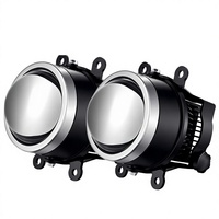 Phare antibrouillard LED laser transfrontalier 3.0 pouces, double faisceau, haute luminosité, lentille HD, 12 V 55W, ajustement universel, trois couleurs
