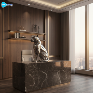 घर की सजावट के लिए आधुनिक दर्पण पॉलिश स्टेनलेस स्टील चीता पशु मूर्तिकला (कस्टम) - Product Image 4