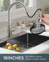 Robinet de cuisine en acier inoxydable 304, mitigeur de cuisine moderne avec douchette extractible pour évier