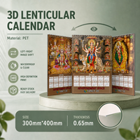 Calendrier 3D lenticulaire Joyprint CMYK couleur haute qualité 2024 avec écran LCD en plastique, impression de dieux indiens pour la décoration