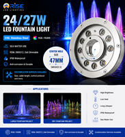 Pompe de fontaine LED en acier inoxydable étanche IP68 DMX512 programmable en temps réel, lumière de piscine musicale aquatique sous-marine